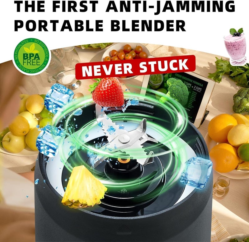 Devan Portable Blender, Anti-Jamming for Shakes and Smoothies, USB Rechargeable, BPA Free 24oz Sporty Bottle with a Travel Lid Valentine's Day Gifts. - Image 2